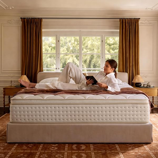COMFBOX 14 Inch King Size Mattress Hybrid King Mattress with Memory Foam &…