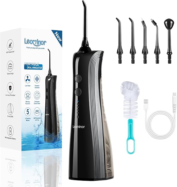 Leominor Water Dental Flosser - 5 Modes Cordless Portable Oral Irrigator…