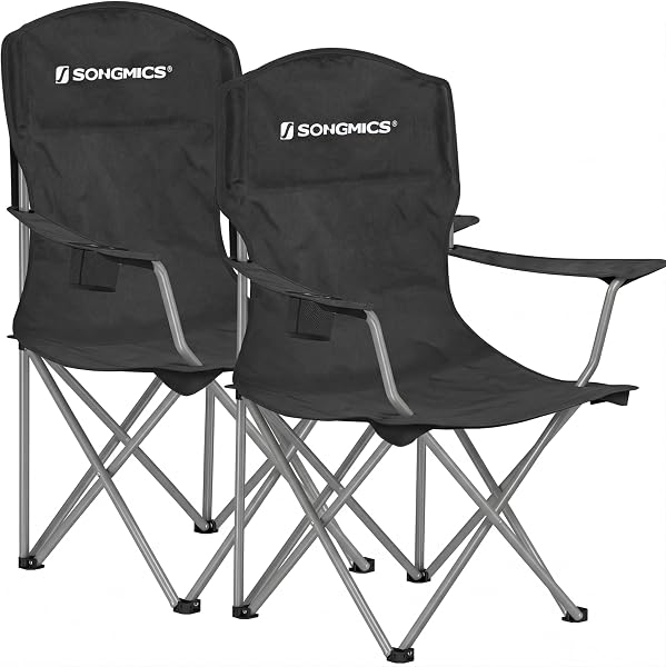 SONGMICS Set of 2 Folding Camping Chairs, Max. Load Capacity 330 Lb
