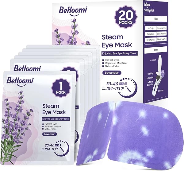 BeHoomi 20 Packs Steam Eye Mask, Heated Eye Mask Warm Compress for Eyes…