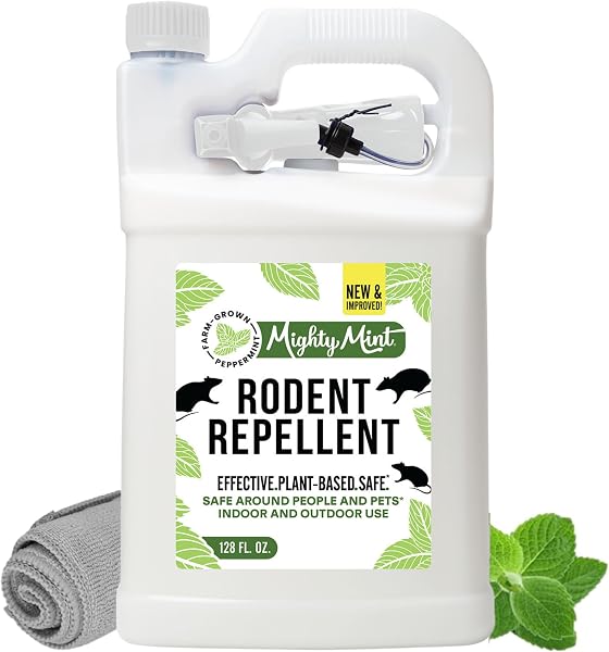 Mighty Mint Peppermint Oil Rodent Repellent Spray, 1 Gallon (128 Oz)