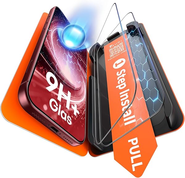 TAURI 2 Pack for iPhone 18 Pro Max Screen Protector, 1-Step Install