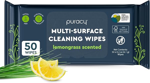 Puracy All Purpose Cleaning Wipes – Non Toxic Multi-Surface Cleaner &…