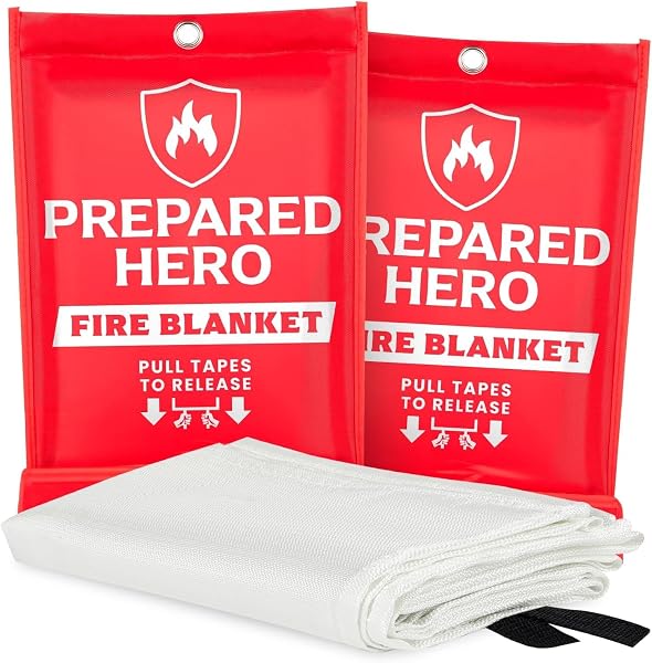 Prepared Hero Emergency Fire Blanket, Kitchen & Home, 39 x 39 in, 2 Pack