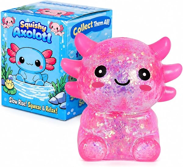 Axolotl Squishy Stress Ball, Soft TPR Fidget Toy for Kids Adults