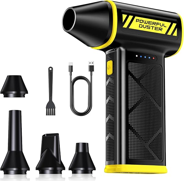Compressed Air Duster, 110000RPM Ultra-Powerful Electric Air Duster, 3-Speed…