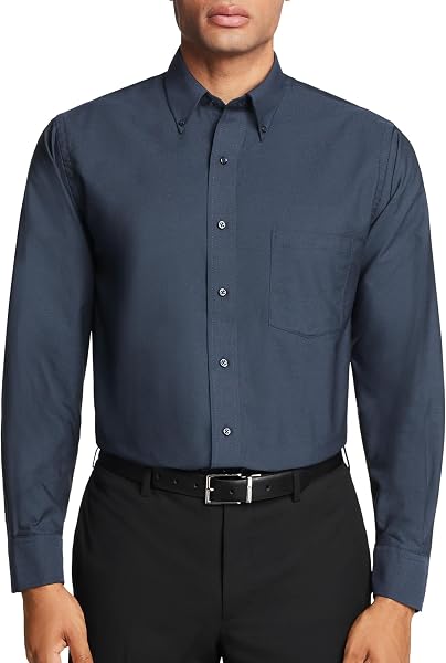 Van Heusen Men's Regular Fit Oxford Solid Buttondown Collar Dress Shirt