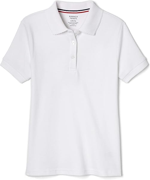 French Toast Girls' Short Sleeve Picot Collar Polo School Uniform Shirt…