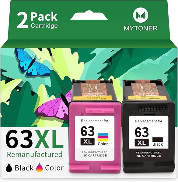 MYTONER 63XL Ink Cartridges Black and Color Replacement for HP Ink 63