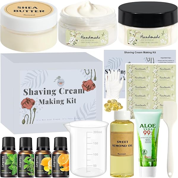 JUYRLE Shaving Cream Making Kit- DIY Natural Shave Cream for Mens, Sensitive…