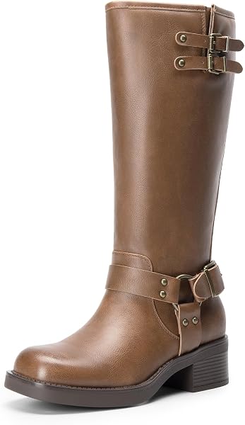 DREAM PAIRS Women's Moto Knee High Boots