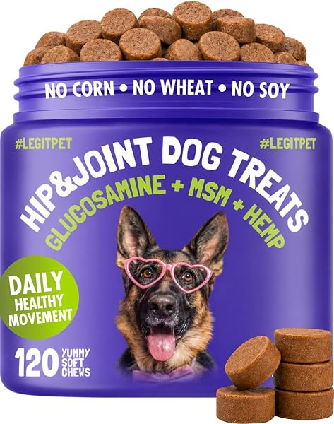 LEGITPET Hemp Hip & Joint Supplement for Dogs Soft Chews Made in USA…