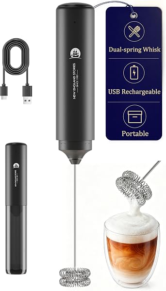 New England Stories Handheld Rechargeable Milk Frother Wand