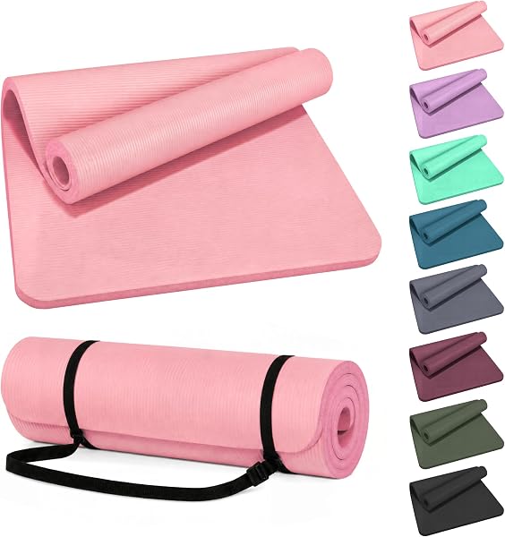 HULKFIT High Density Non Slip Yoga Mat, Extra Thick Exercise Mat with…