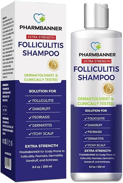 PHARMBANNER Anti-Fungal Shampoo for Folliculitis, Seborrheic Dermatitis…