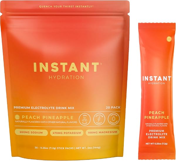 Instant Hydration Sugar Free Electrolytes Powder Packets - Peach Pineapple…