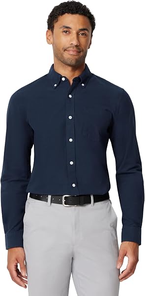 Amazon Essentials Men's Long-Sleeve Pocket Oxford Shirt