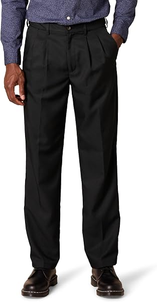 Amazon Essentials Men's Classic-Fit Pleated Dress Pants (Available in Big &…