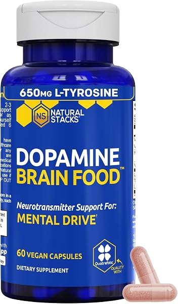 Dopamine Brain Food, Focus & Mental Drive Support W/ L-Tyrosine, 60 Count