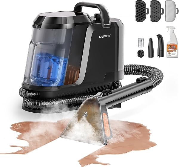 Uwant Carpet Cleaner Machine with Steam&Hot&Cold Water System 18Kpa Powerful…