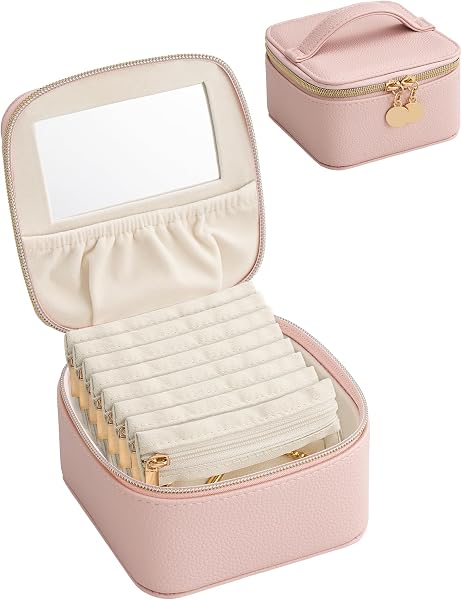 Lolalet Travel Jewelry Organizer for Women, Jewelry Case with Mirror