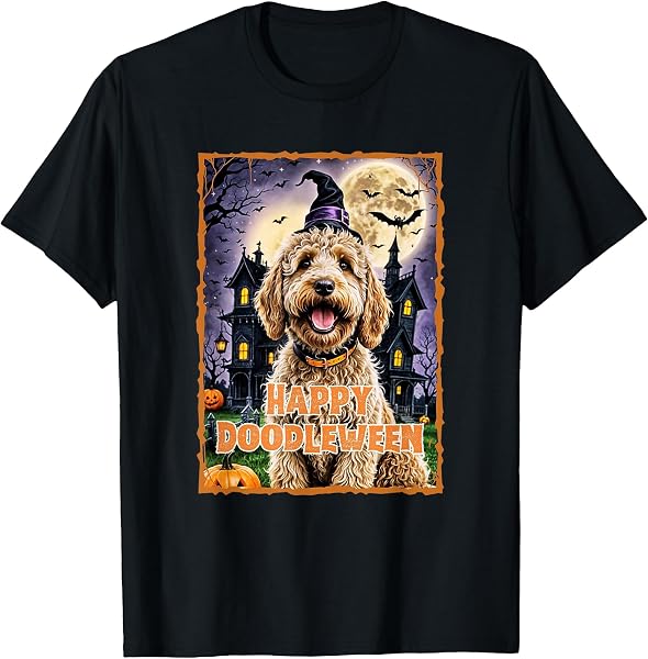Happy Doodleween Halloween Goldendoodle Labradoodle Spooky T-Shirt