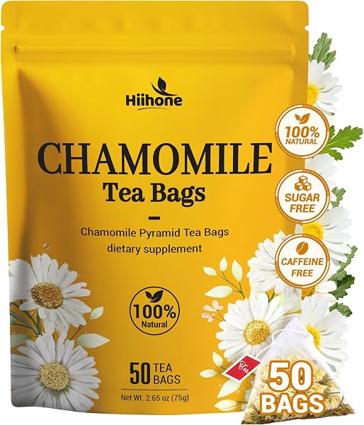 Chamomile Tea Bags, Chamomile Flower Herbal Tea, 50 Teabags