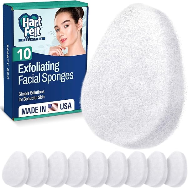 HartFelt [10 Pack] Regular Exfoliating Facial Sponge for Face - Daily…