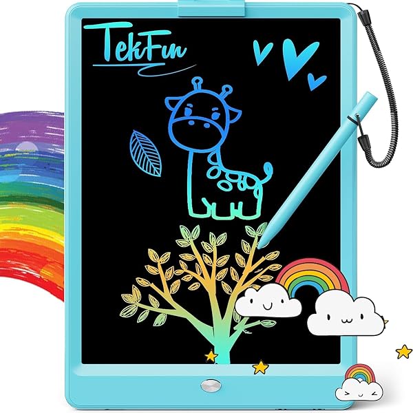 TEKFUN LCD Writing Tablet for Kids, 10-inch Coloring Drawing Pad, Mess Free…