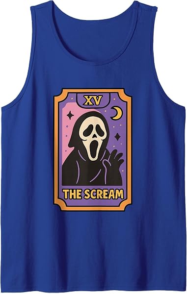 XV the Scream Tarot Card Design Ghost Tank Top
