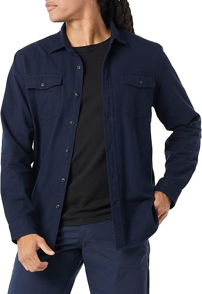 Amazon Essentials Men's Slim-Fit Flannel Long-Sleeve Button Down Shirt…