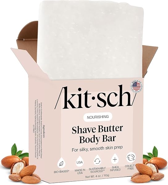Kitsch Shaving Soap Bar – Shave Butter for Women & Men - Made in USA, 4 Oz