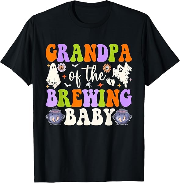 Grandpa of Brewing Baby Halloween Theme Baby Shower Spooky T-Shirt