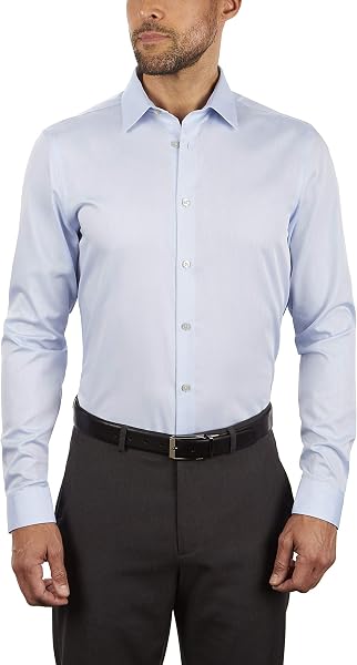 Calvin Klein Men's Slim Fit Non-Iron Herringbone Dress Shirt