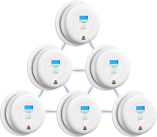 X-Sense Interconnected Smoke and CO Detector Combo, SC01-W, 6-Pack