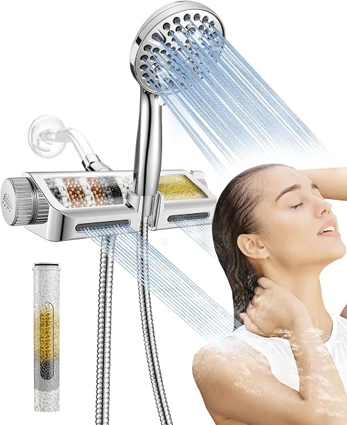 MakeFit Filtered Shower Head with Handheld Combo - Dual 2-in-1 Spa System…