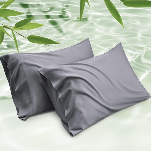 Bedsure King Size Pillow Cases Set of 2, 100% Rayon Derived from Bamboo