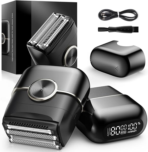 Electric Foil Shavers for Men: 4 Floating Blades & Dual Speed