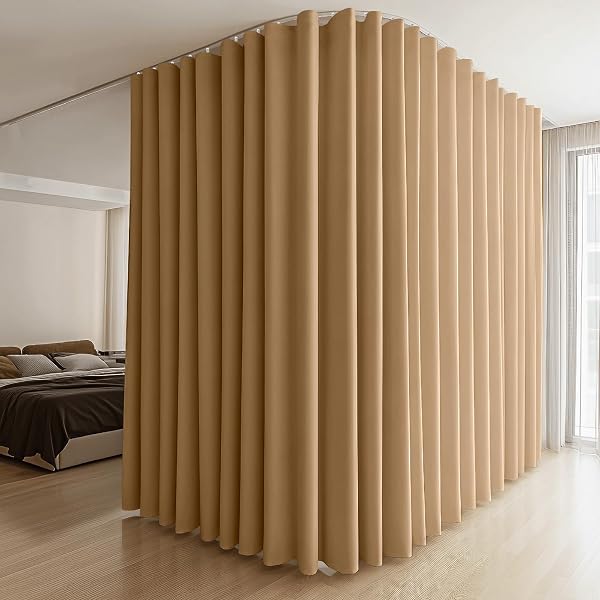 MaKefeile Room Divider Curtains & Flexible Bendable Tracks Set,Privacy…