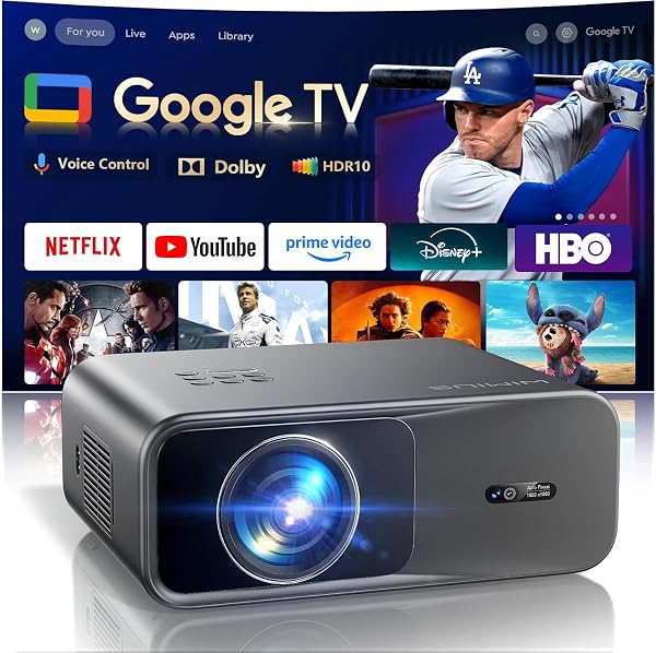 [Official Google TV]Smart Projector 4K Supported with Wi-Fi & Bluetooth…