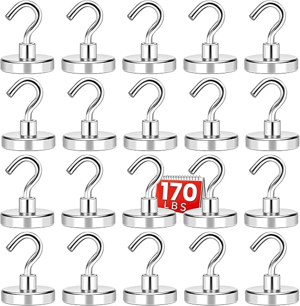 DIYMAG Magnetic Hooks 20pcs 170lbs Cruise Essentials 2026 Magnet Hook