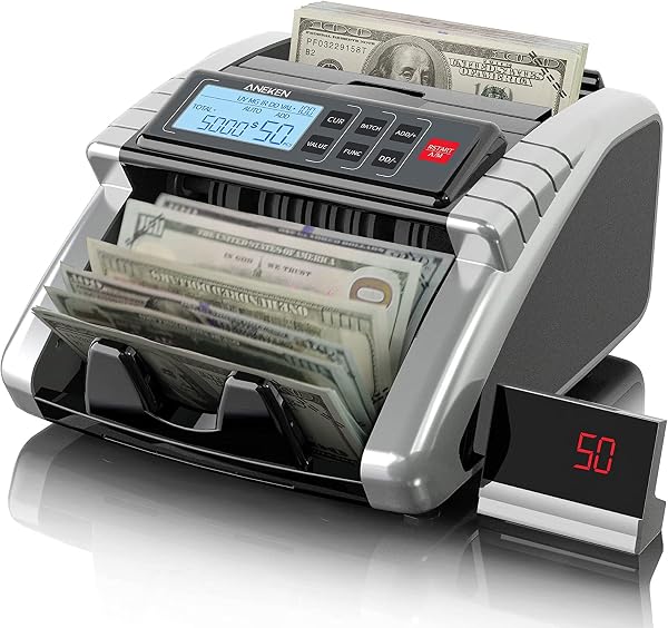 Aneken Money Counter Machine with Value Count, Dollar, Euro…
