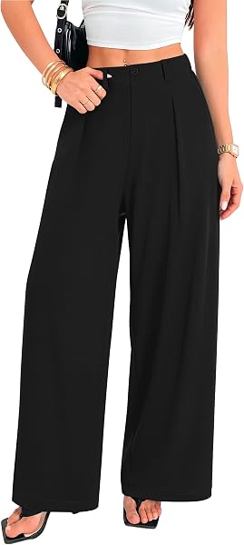 MOLERANI Women's Wide Leg Pants Slacks Work Dress Pants Waffle Trousers