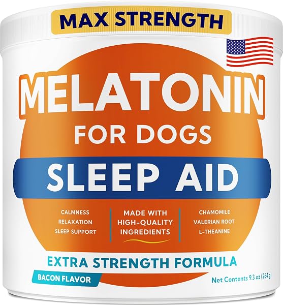 Dog Melatonin Sleep Aid Sleeping Pills 6mg, Natural Sleep Aid