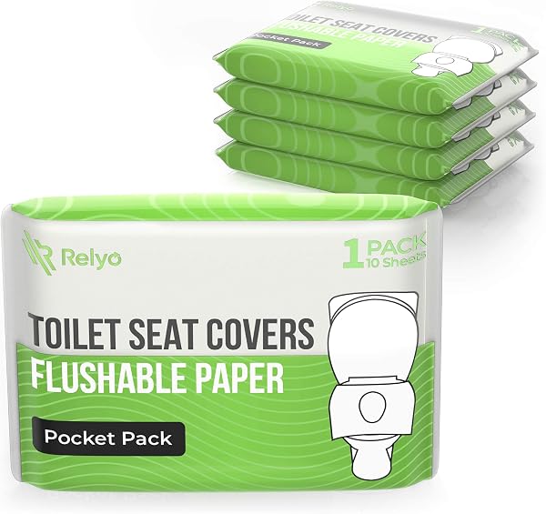 Relyo Toilet Seat Cover Disposable Flushable, XL Paper Liners, 50 Pack