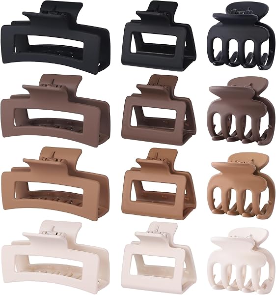 SMKSL 12 Pcs Hair Claw Clips for Women & Girls 3 Styles Hair Accessories