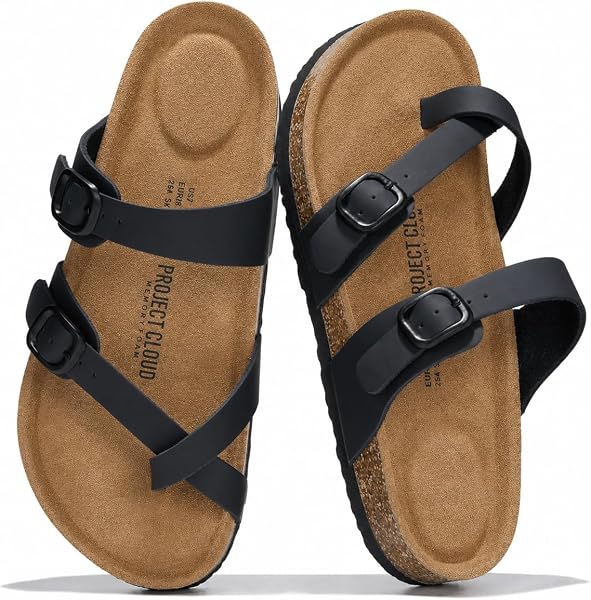Project Cloud 100% Genuine Leather Womens Sandals Slides for Women (Lian)