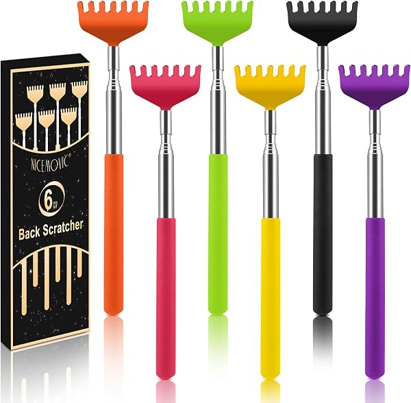 NICEMOVIC 6 Pack Back Scratcher, Stocking Stuffers for Women Men Teen Girls