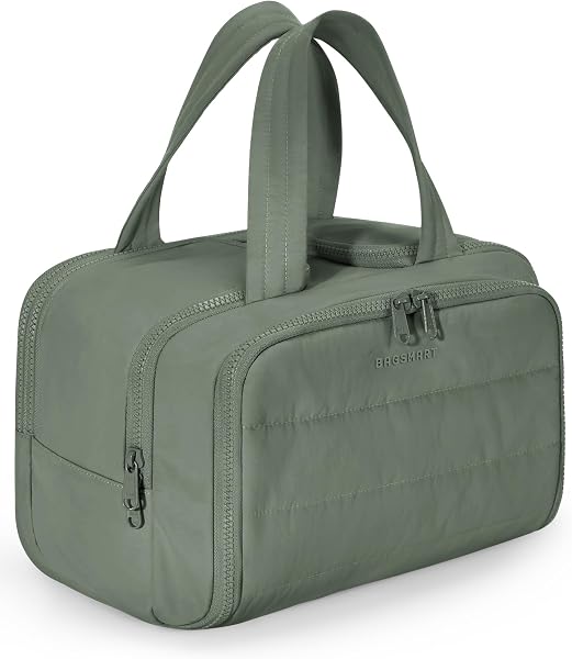 BAGSMART Travel Toiletry Bag, Crush Toiletry Bag for Women, Wide-open Puffy…