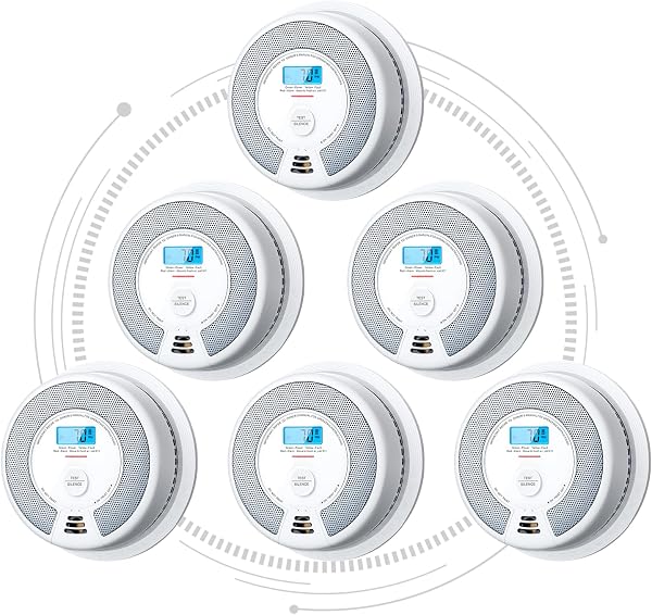 X-Sense Interconnected Smoke and CO Detector, SC07-W, 6-Pack